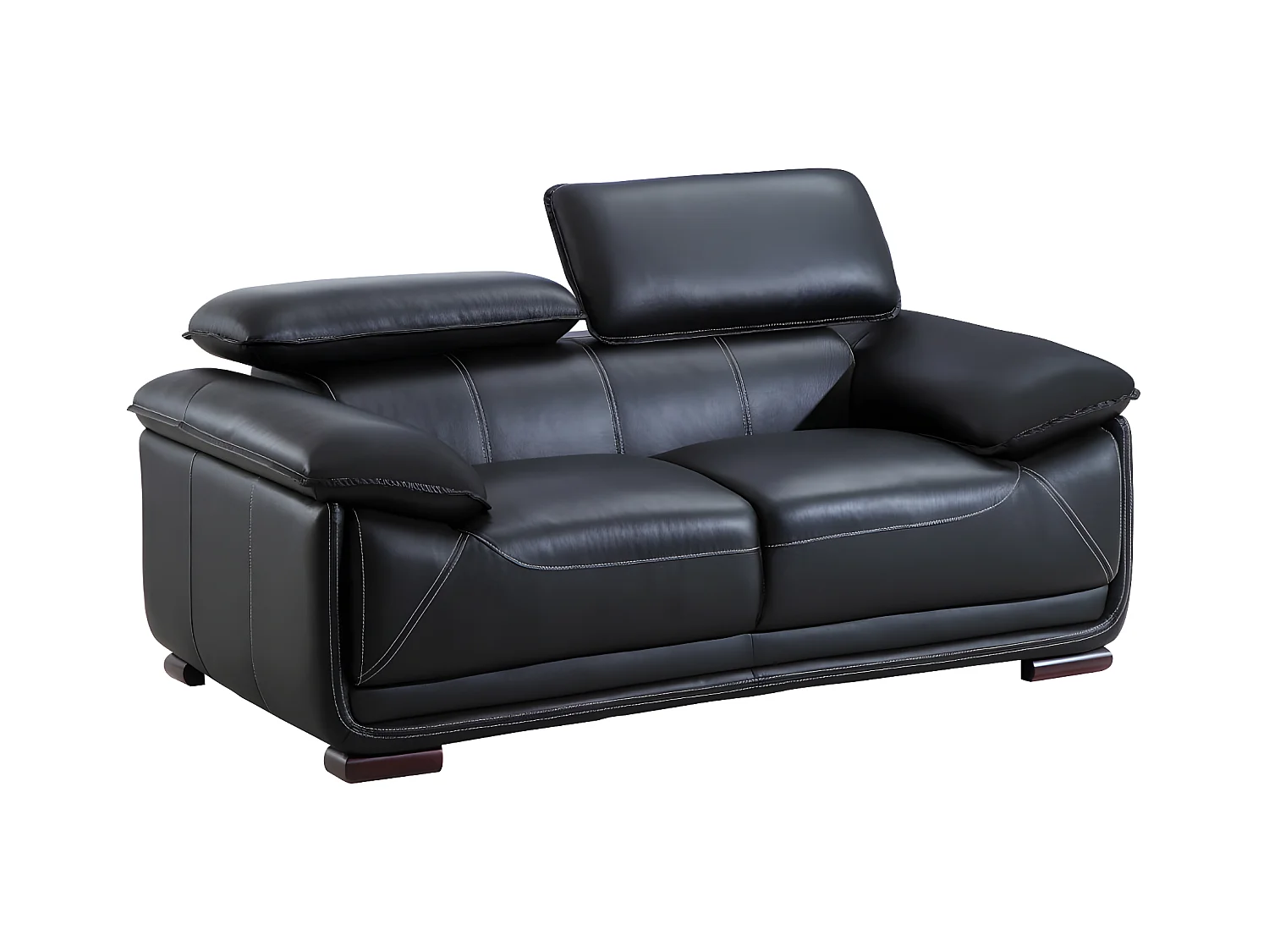 Divano 2 posti in pelle Nero - MACELO