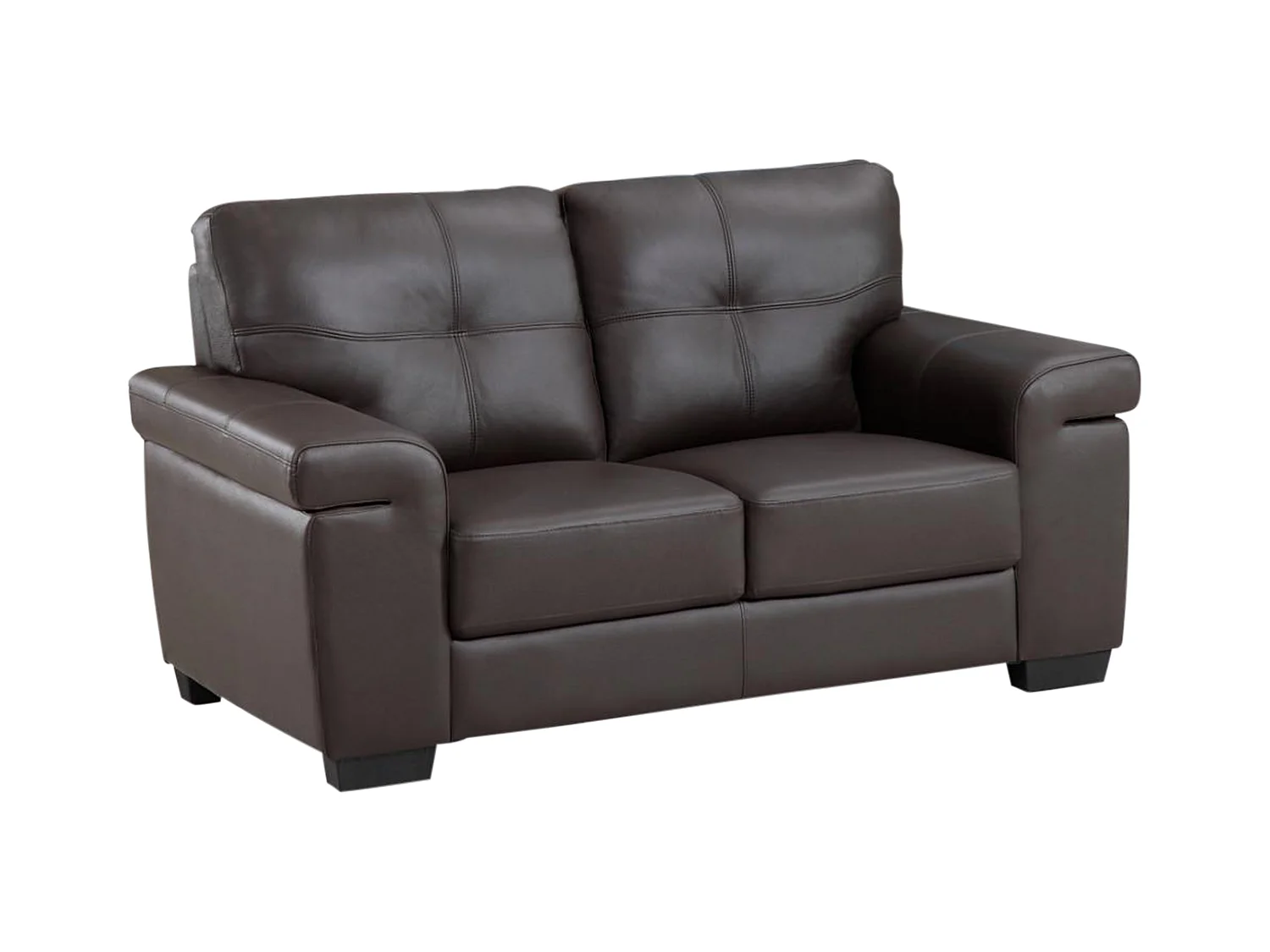 Ledersofa 2-Sitzer - Braun - HAZEL
