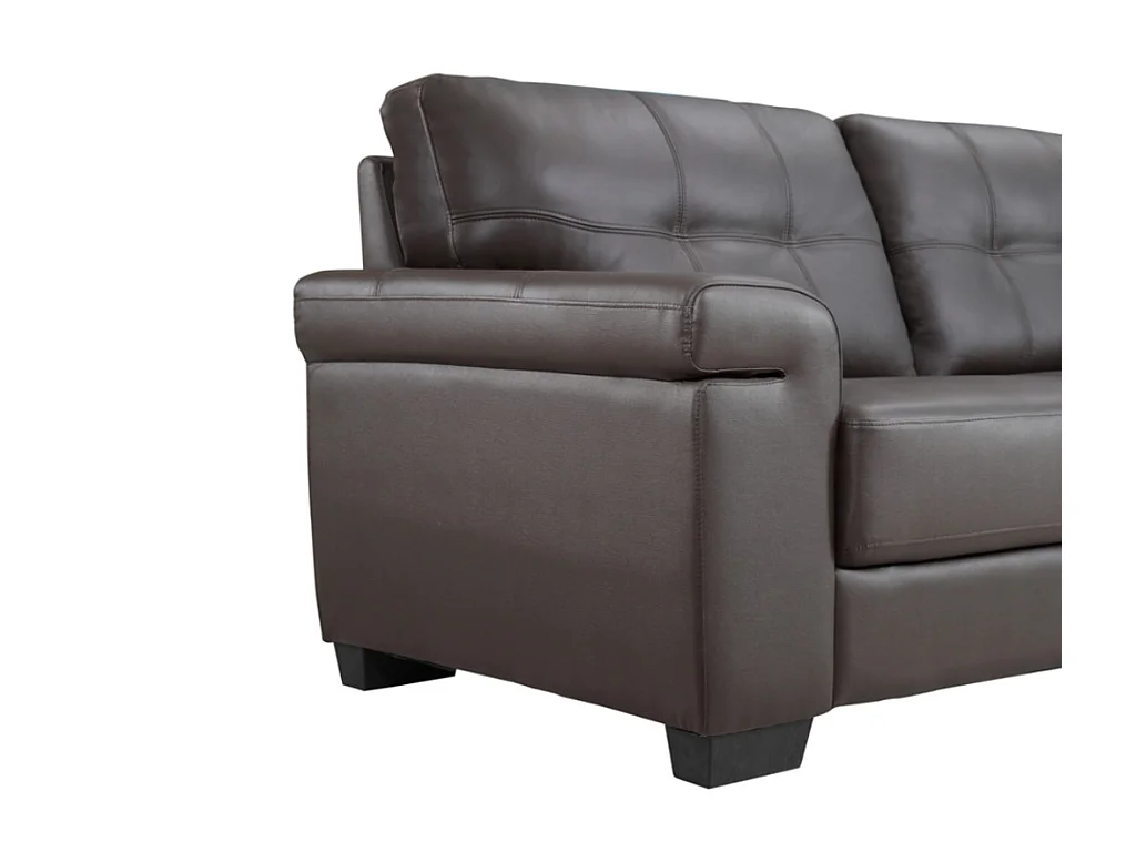 Ledersofa 2-Sitzer - Braun - HAZEL