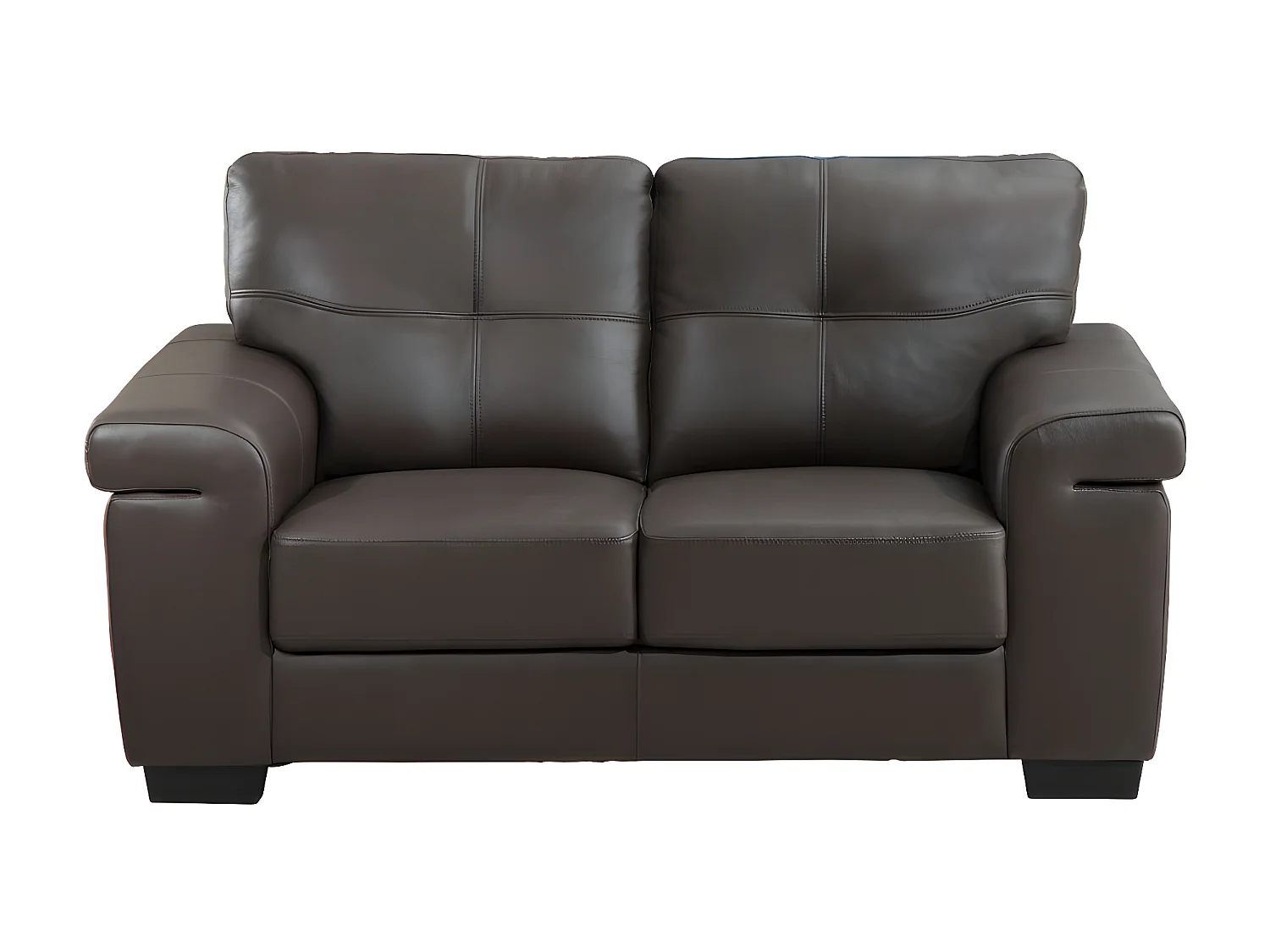 2-sitssoffa brun läder HAZEL