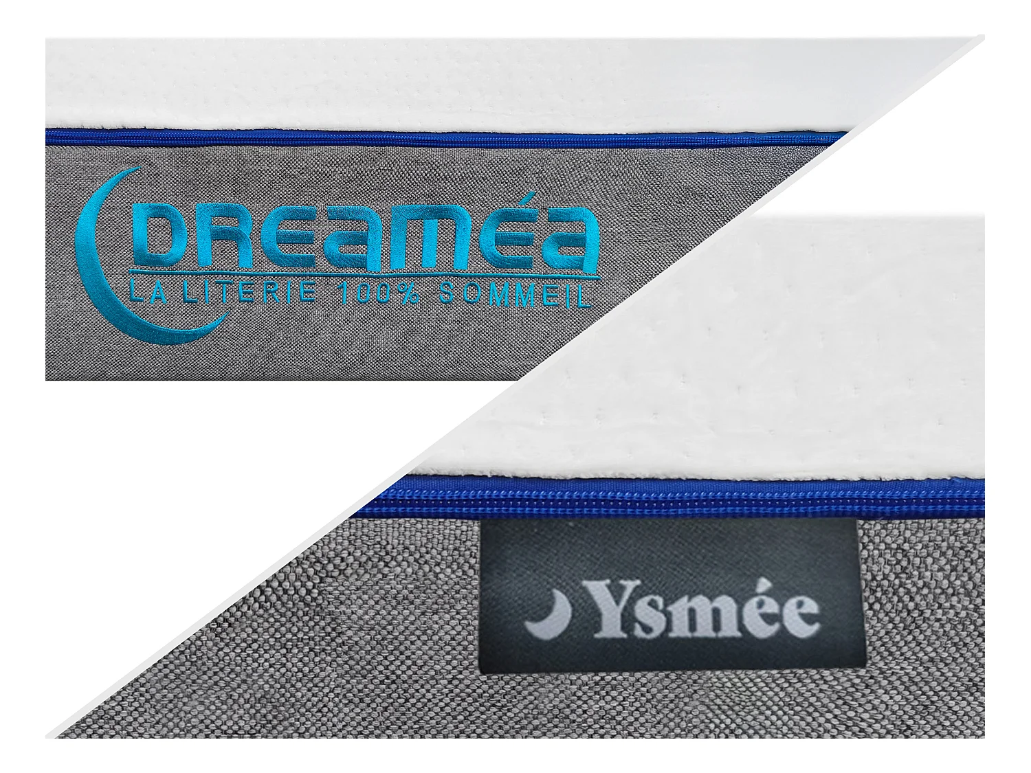 Conjunto relaxamento com estacas com memória de forma HESIODE III de YSMÉE - motores OKIN - branco - 2x80x200 cm