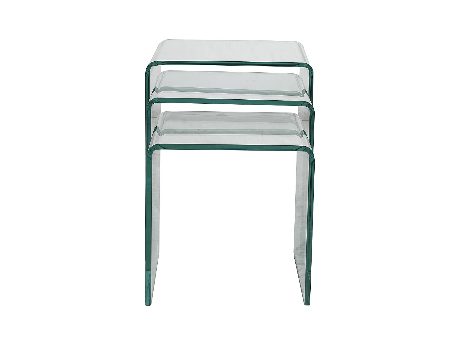 Set van 3 inschuifbare bijzettafels MINKA - glas