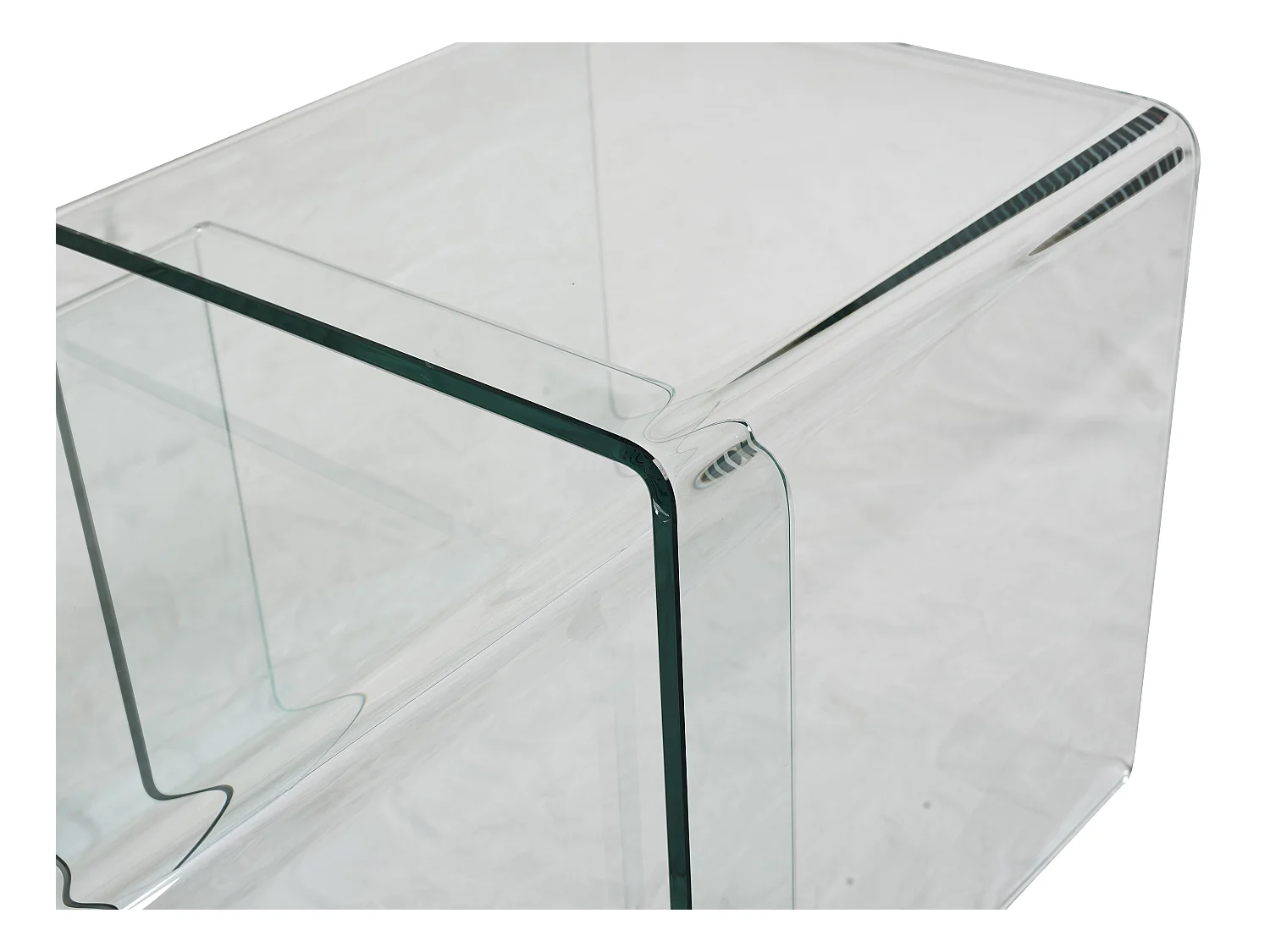 Set van 3 inschuifbare bijzettafels MINKA - glas