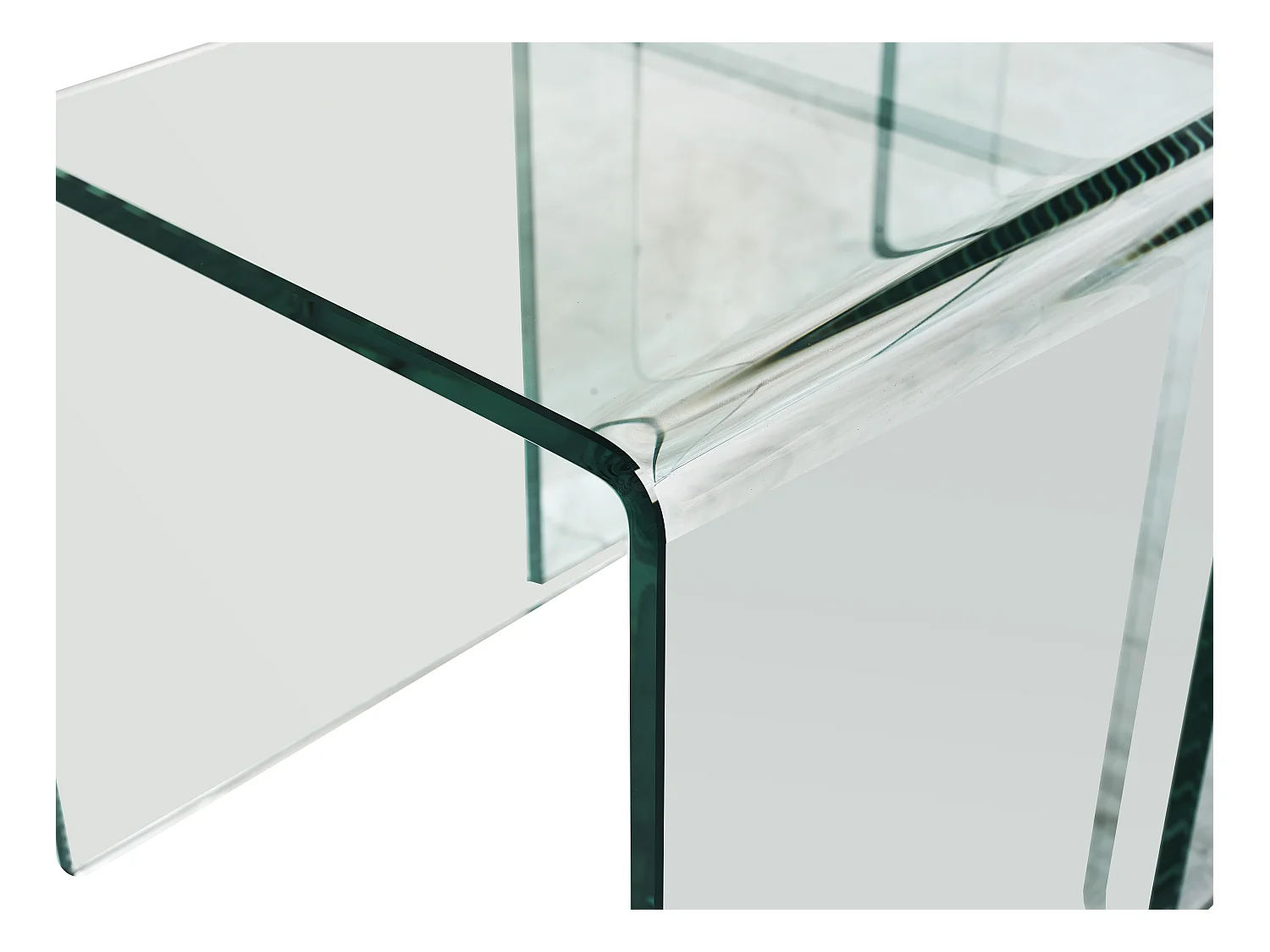 Set van 3 inschuifbare bijzettafels MINKA - glas