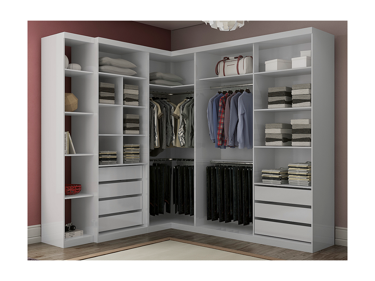 Armario 2 puertas, 4 cajones y 7 estantes blanco ALVIN