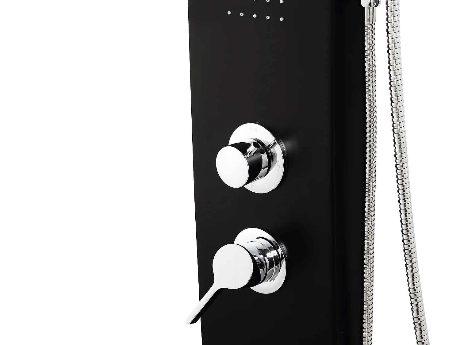 Douchekolom met massagestralen KOURBEA - zwart - 20 x 132 cm