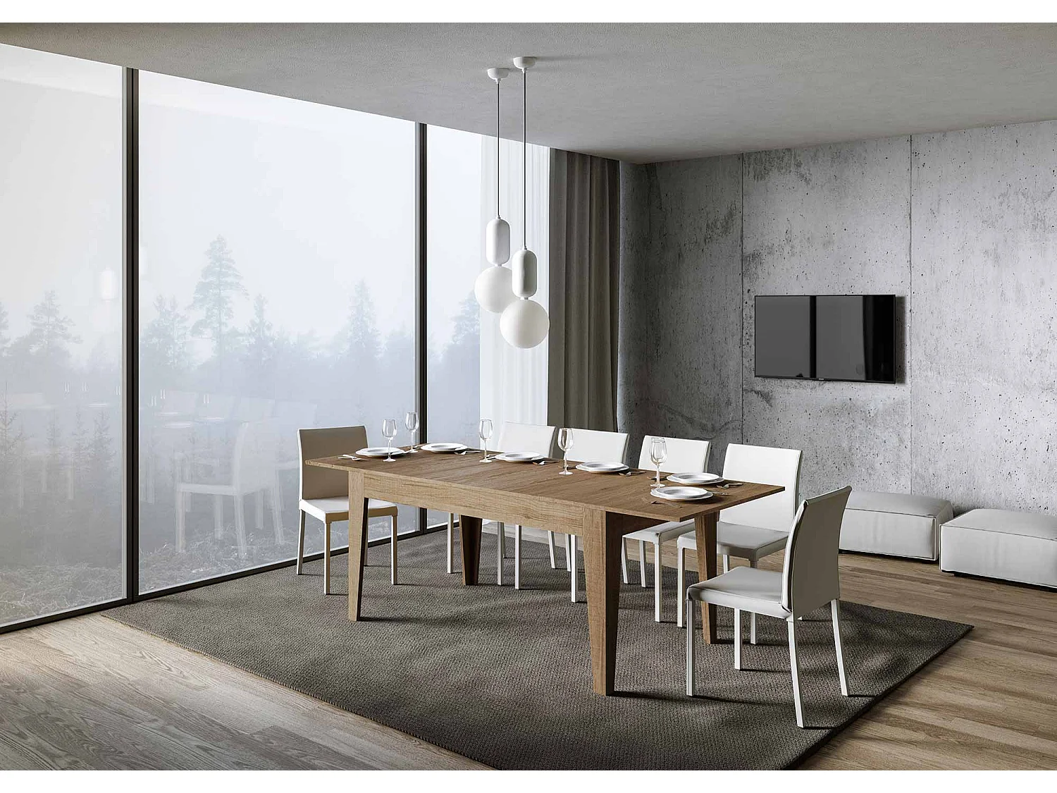 Table extensible 90x160/220 cm Cico Chêne Nature