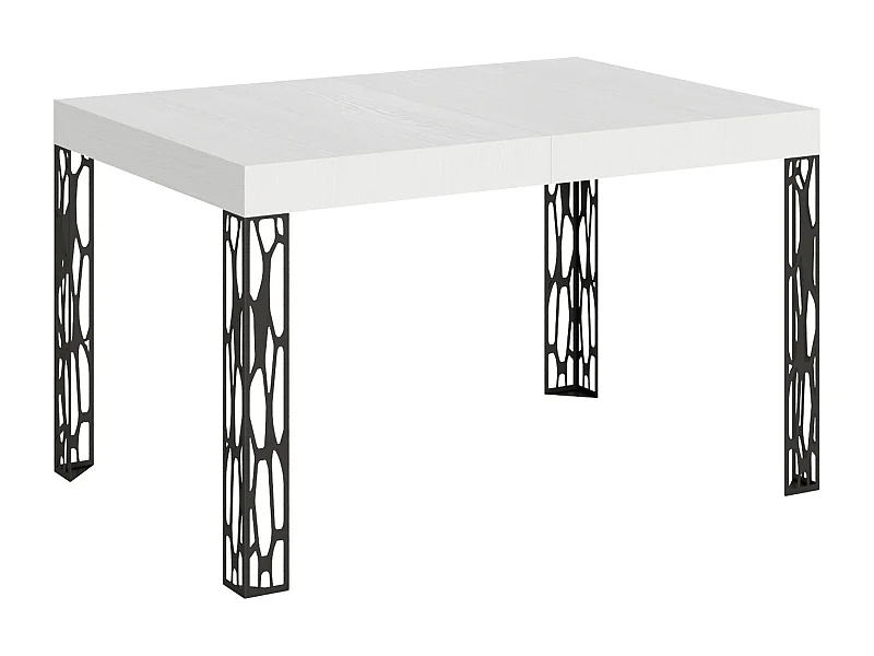 Table extensible 90x130/234 cm Ghibli Frêne Blanc cadre Anthracite
