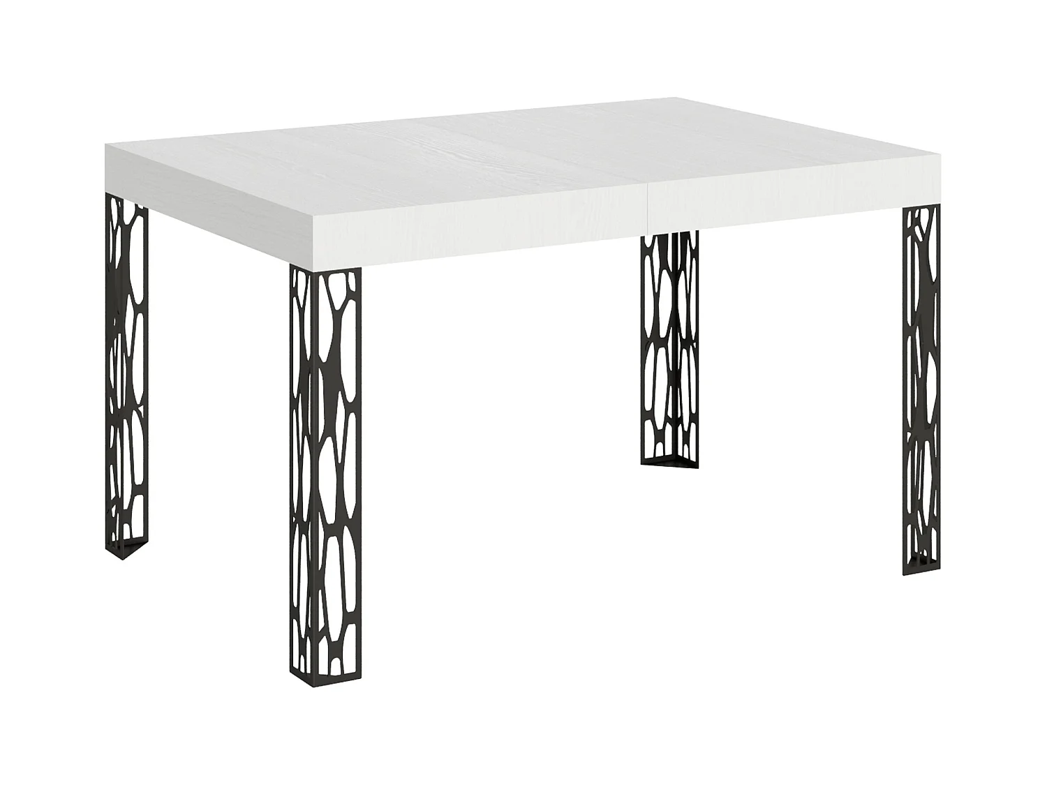 Table extensible 90x130/234 cm Ghibli Frêne Blanc cadre Anthracite