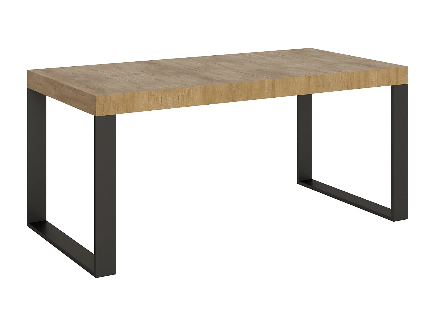 Udtræksbord 90x180/284 cm Tecno Quercia Natura med antracit stel