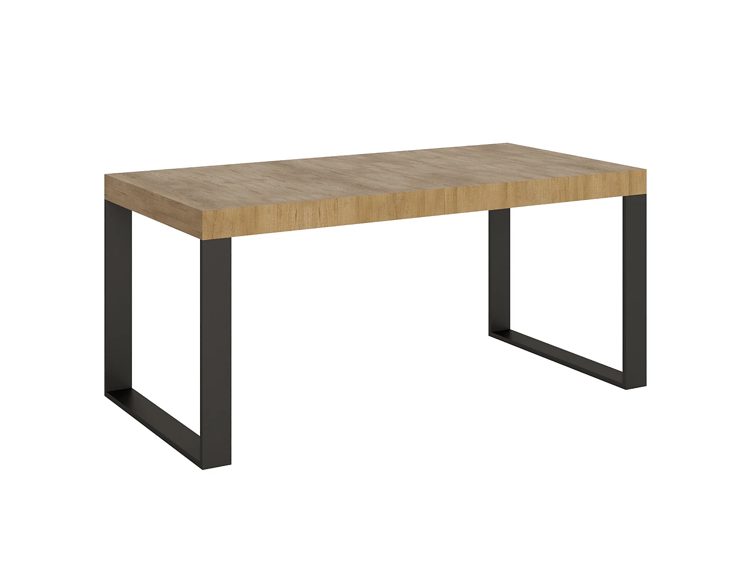 Udtræksbord 90x180/284 cm Tecno Quercia Natura med antracit stel