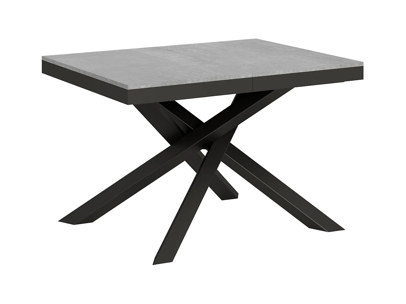 Table extensible 90x120/224 cm Volantis Evolution Gris Béton cadre Anthracite