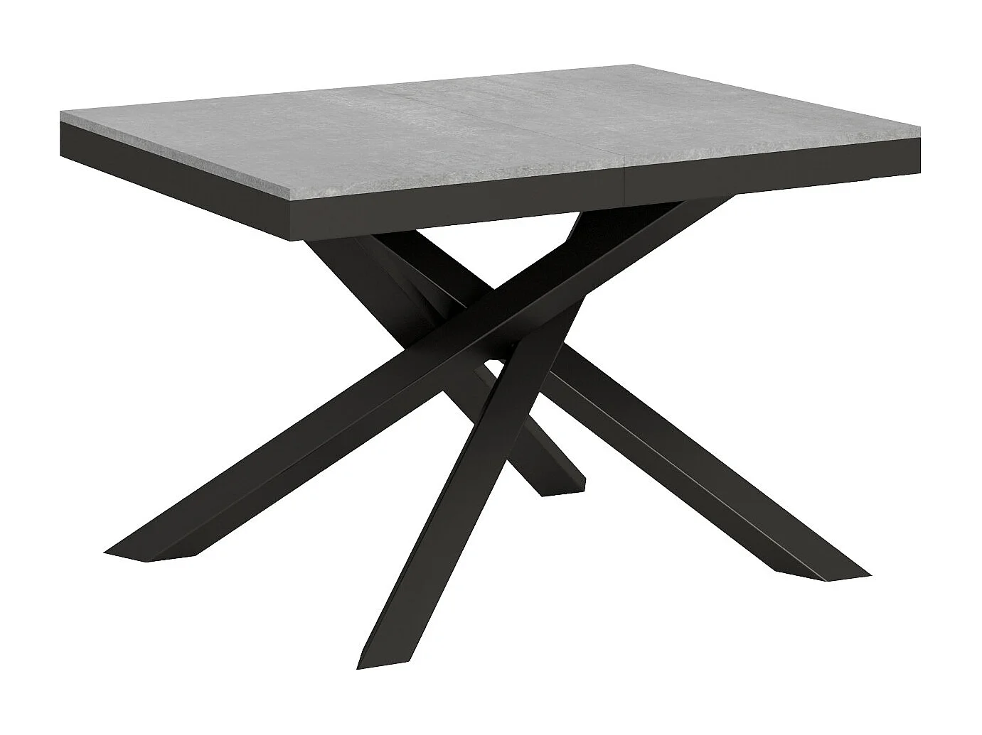 Uitschuifbare tafel 120/224x90 cm Volantis Evolution cement met antraciet frame en poten