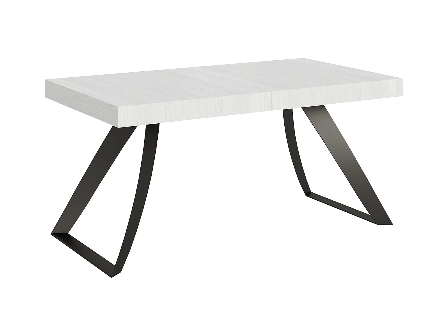 Mesa de jantar extensível 90x160/264 cm Proxy Cinza Branca quadro Antracite