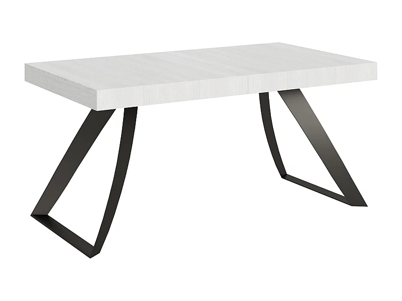 Table extensible 90x160/264 cm Proxy Frêne Blanc cadre Anthracite