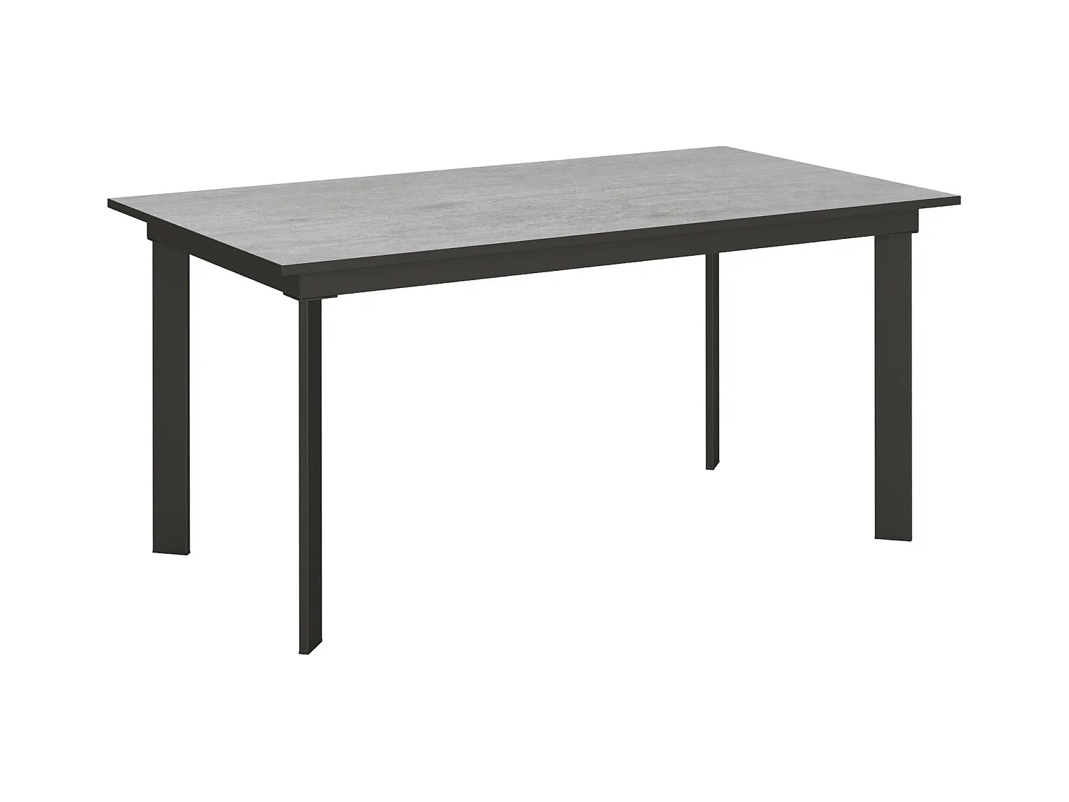 Table extensible 90x160/220 cm Cumar Gris Béton cadre Anthracite