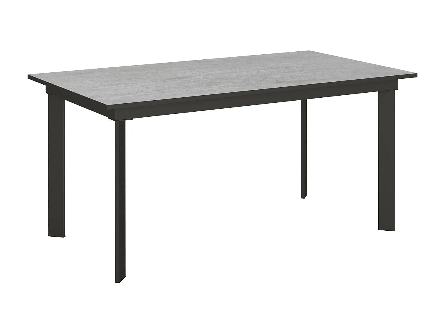 Table extensible 90x160/220 cm Cumar Gris Béton cadre Anthracite