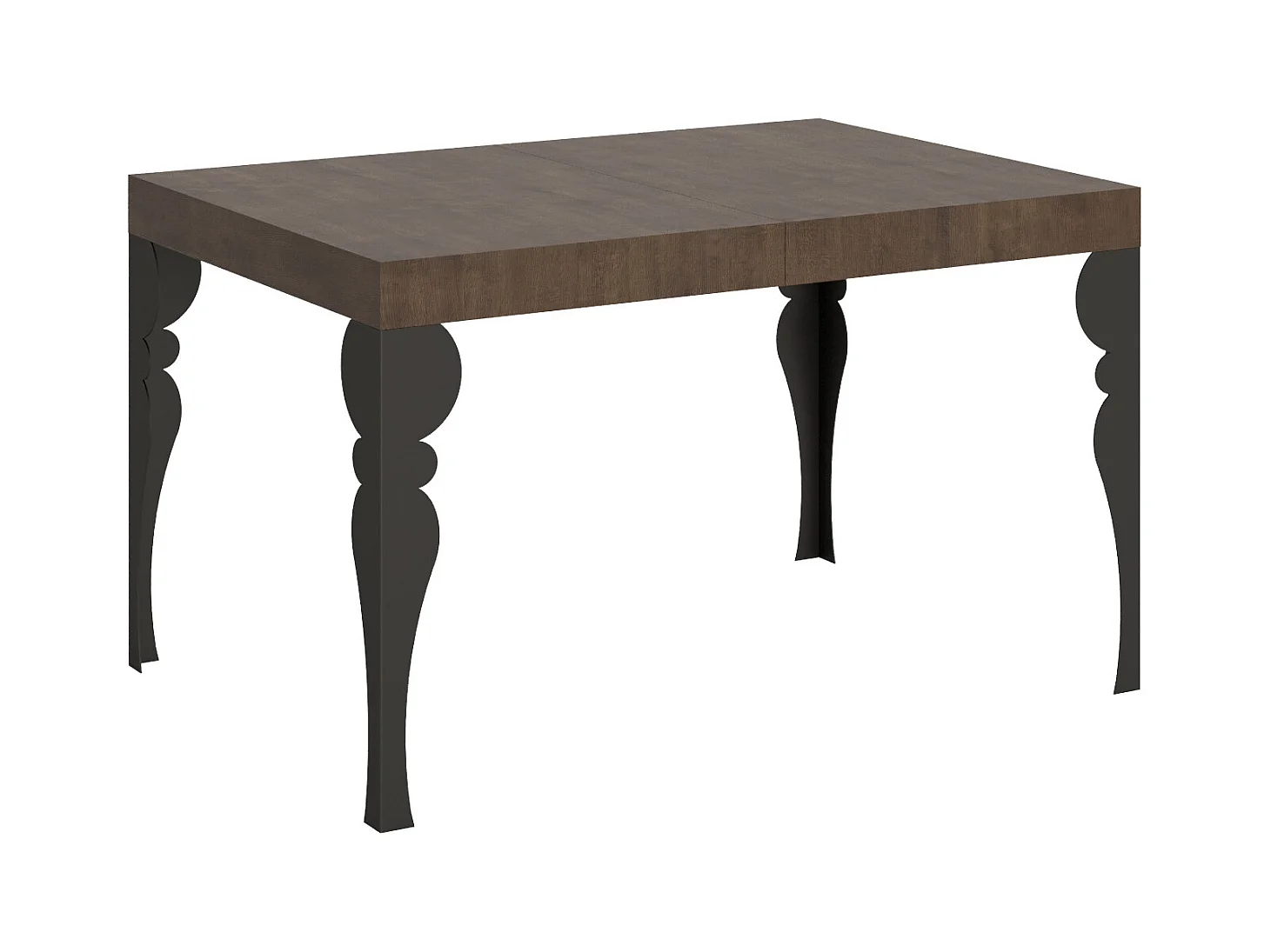 Table extensible 90x130/390 cm Paxon Noyer cadre Anthracite