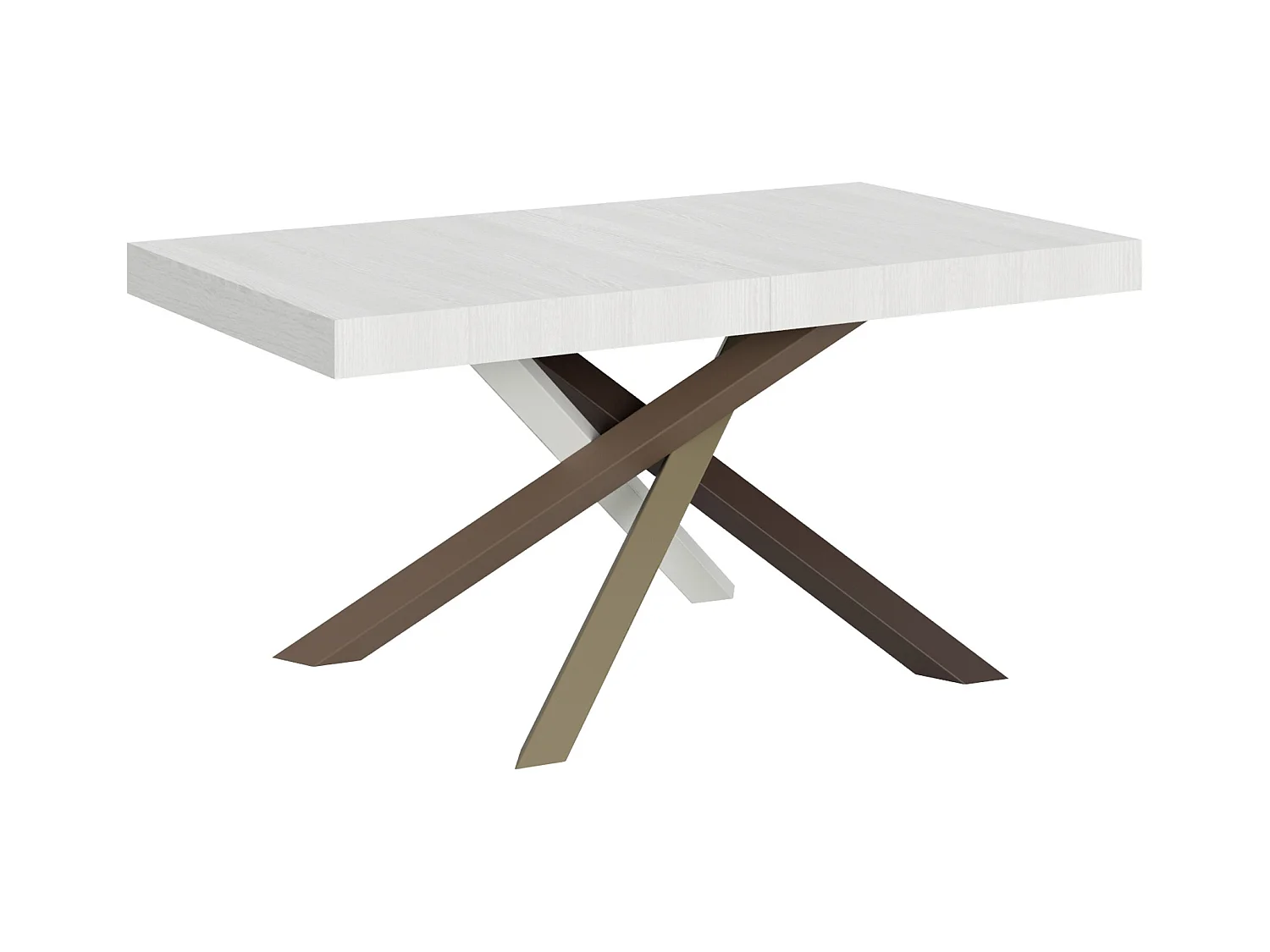 Table extensible 90x160/420 cm Volantis Frêne Blanc cadre 4/C
