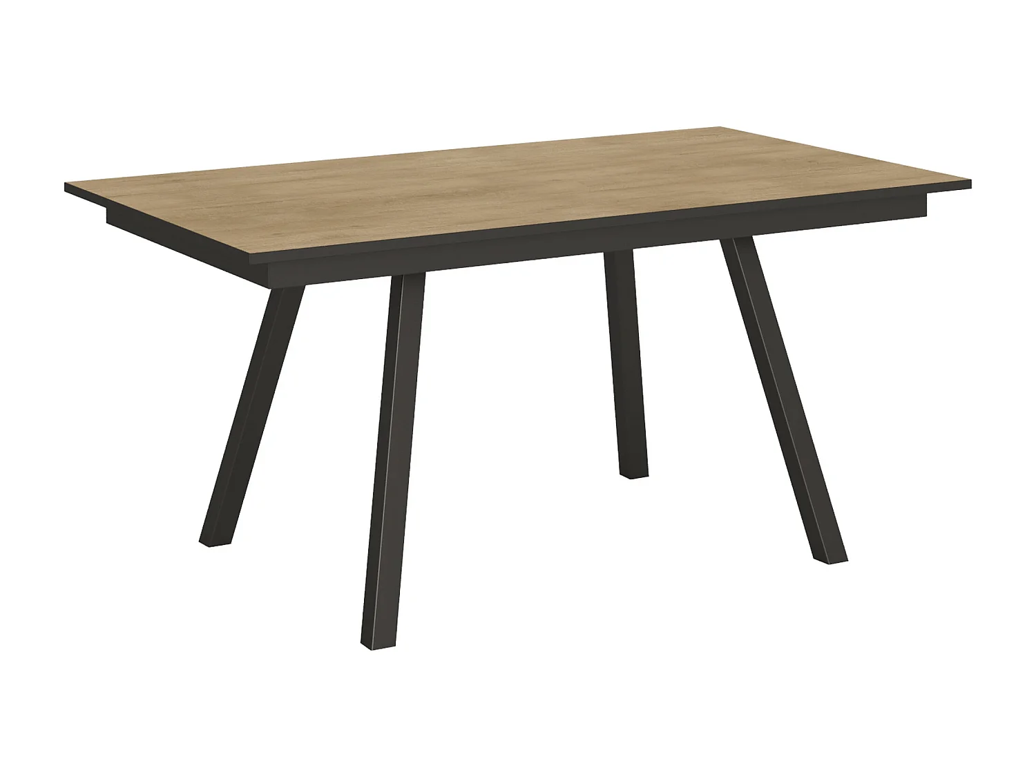 Table extensible 90x160/220 cm Mirhi Chêne Nature cadre Anthracite