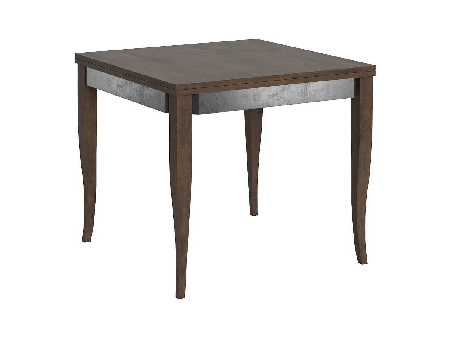 Table extensible portefeuille 90x90/180 cm Sciabola Librox Noyer cadre gris