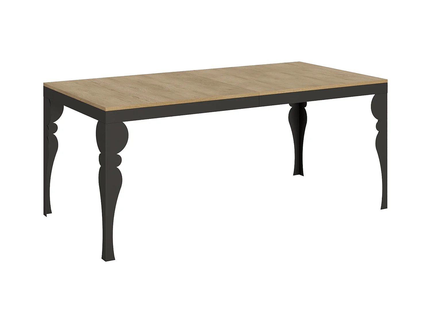 Table extensible 90x180/440 cm Paxon Evolution Chêne Nature cadre Anthracite