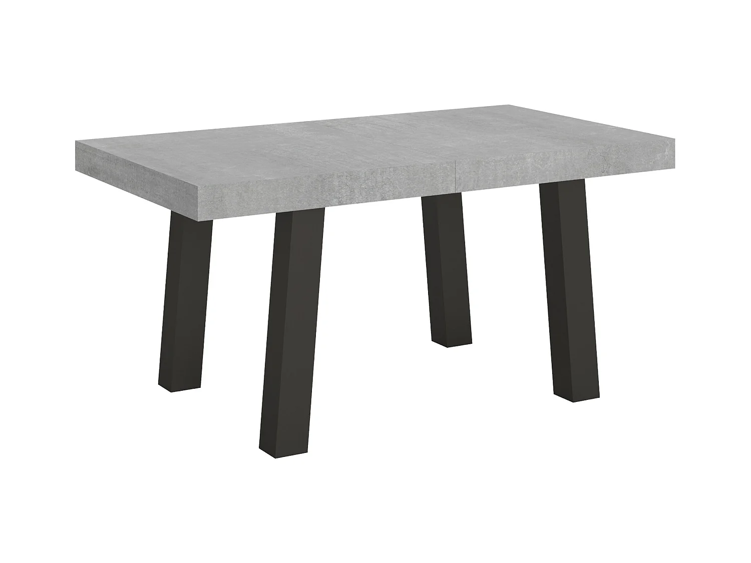 Table extensible 90x160/264 cm Bridge Gris Béton cadre Anthracite