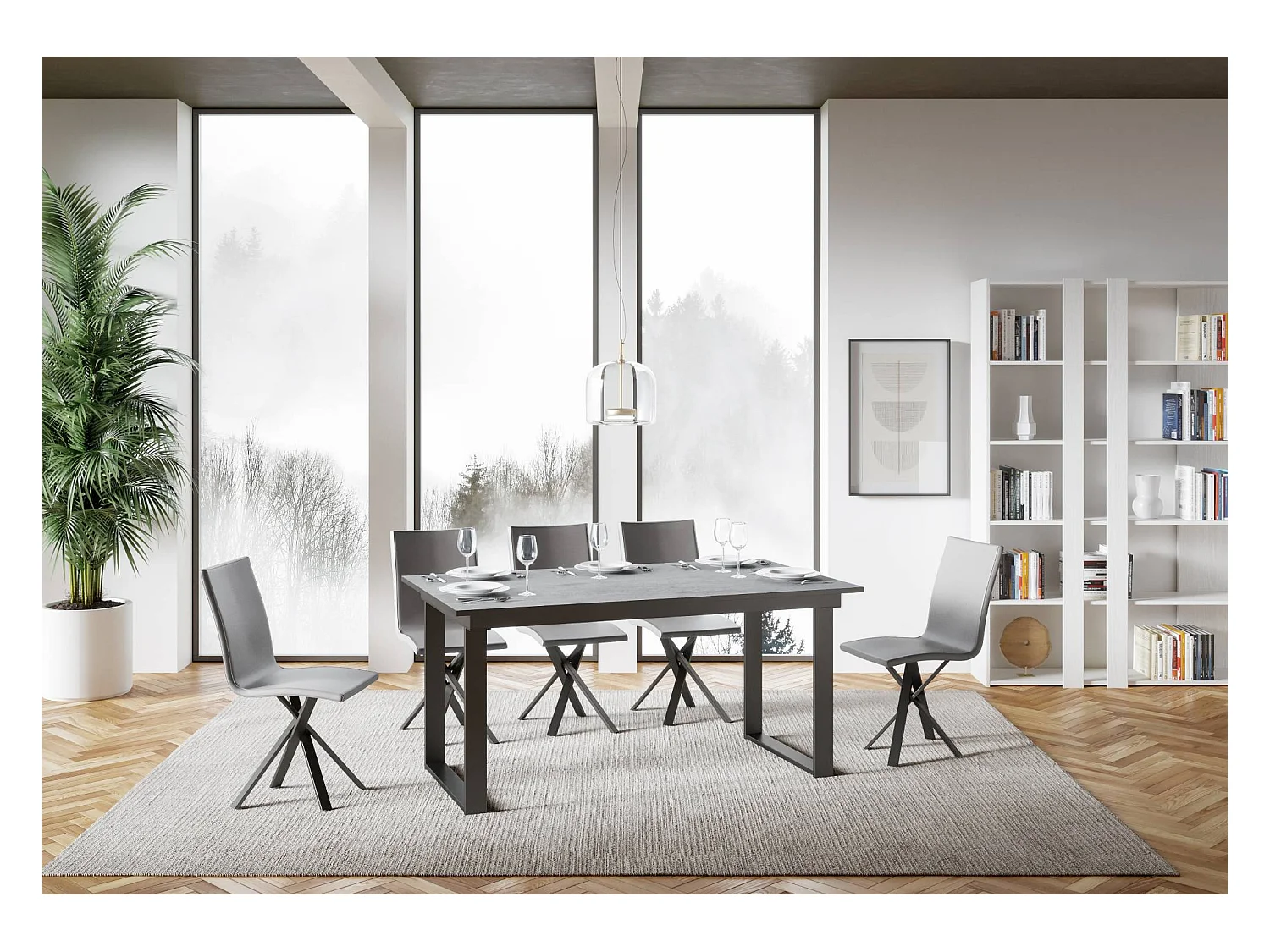 Tavolo allungabile 90x160/220 cm Bandos cemento