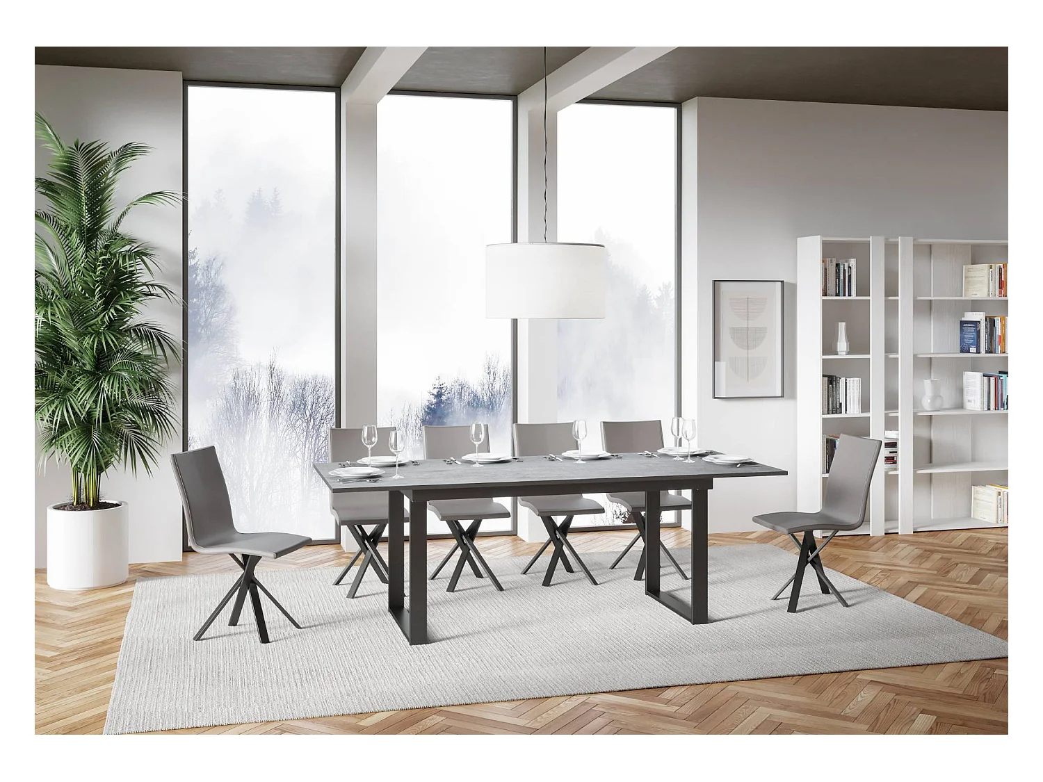 Tavolo allungabile 90x160/220 cm Bandos cemento