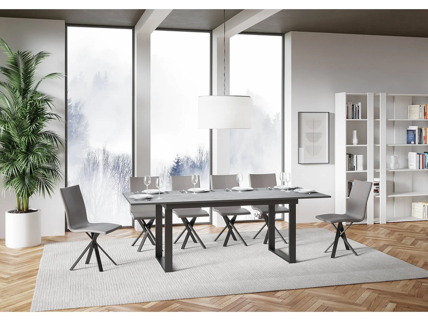 Tavolo allungabile 90x160/220 cm Bandos cemento