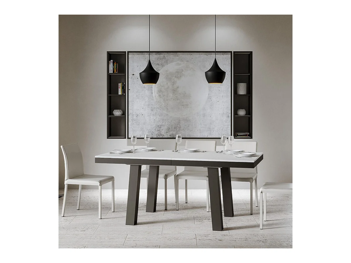 Tavolo allungabile 90x160/264 cm Bridge Evolution bianco frassino