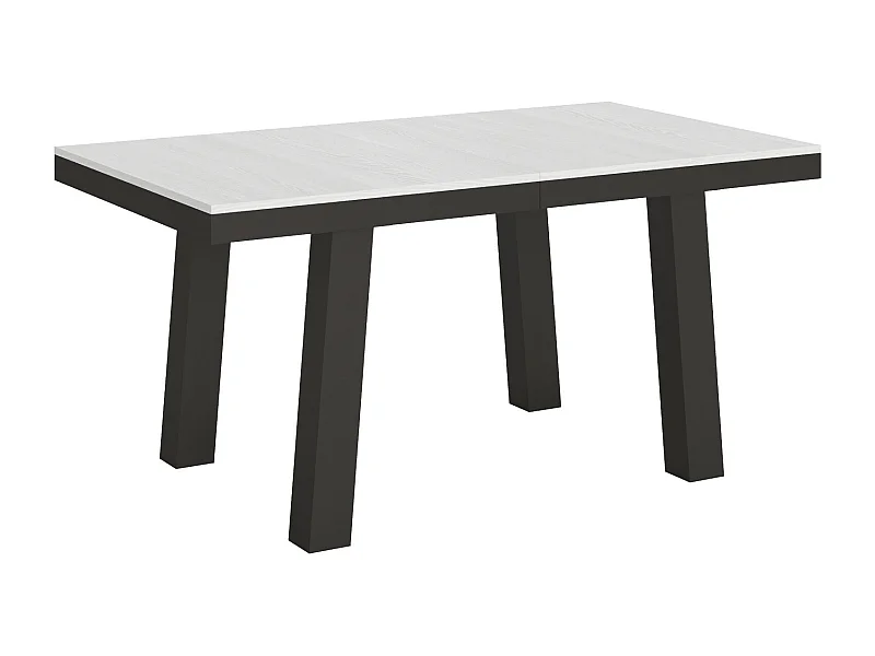 Table extensible 90x160/264 cm Bridge Evolution Frêne Blanc cadre Anthracite