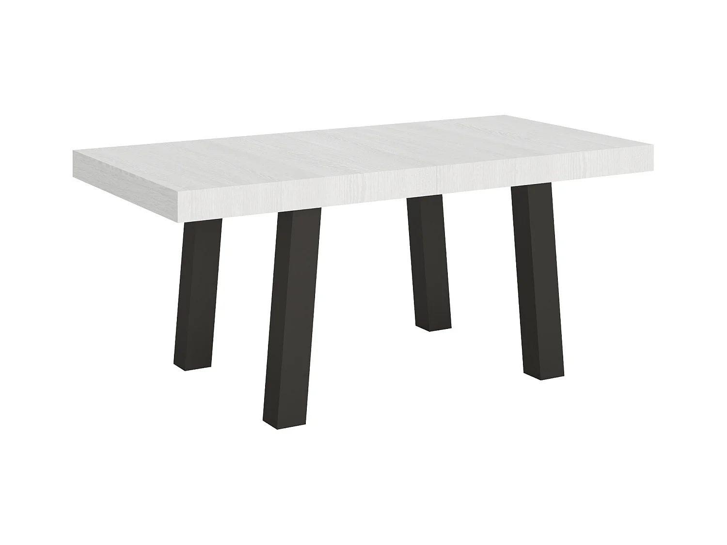 Table extensible 90x180/440 cm Bridge Frêne Blanc cadre Anthracite
