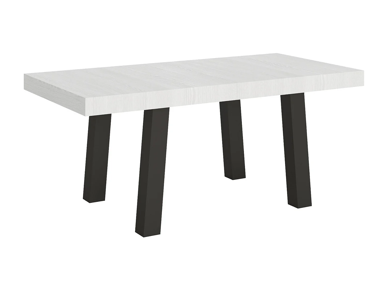 Table extensible 90x180/440 cm Bridge Frêne Blanc cadre Anthracite