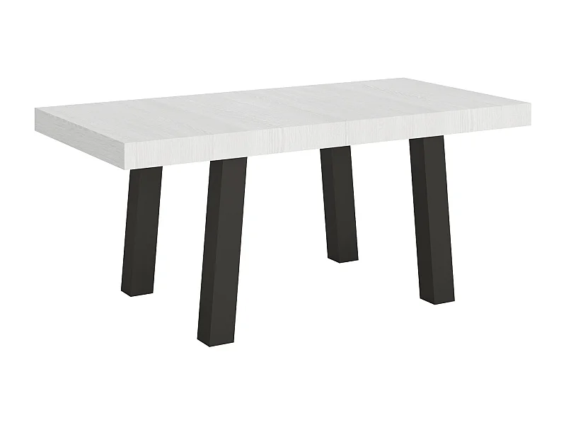 Table extensible 90x180/440 cm Bridge Frêne Blanc cadre Anthracite