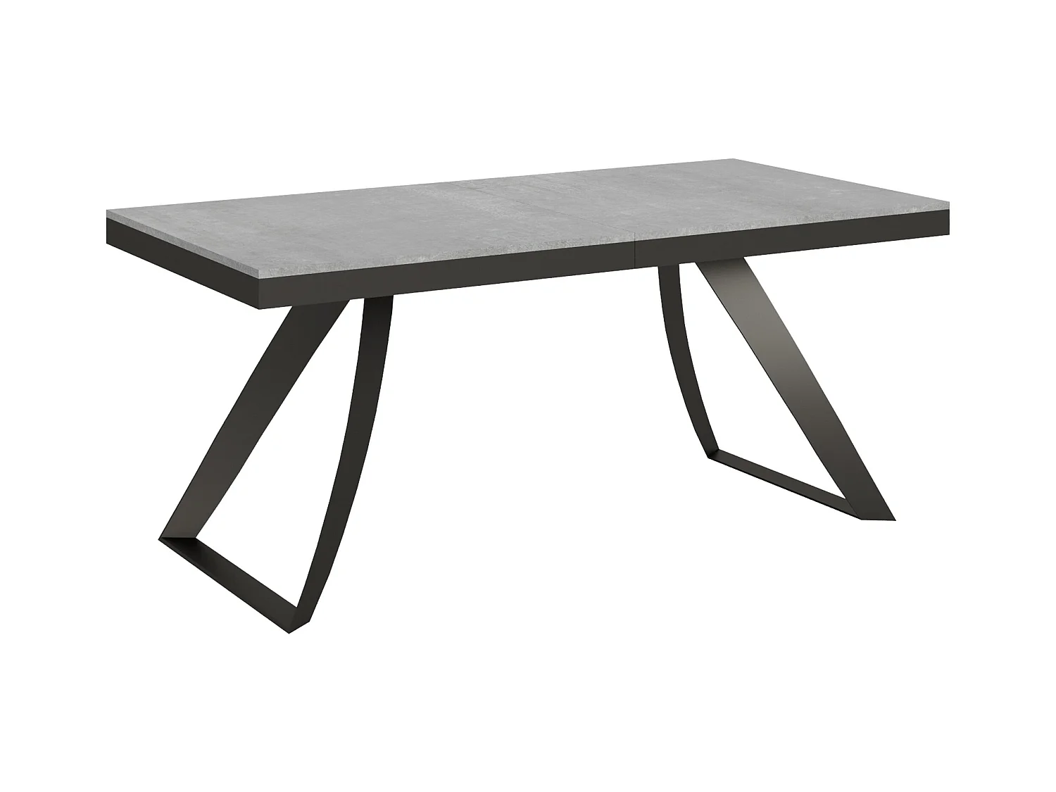 Table extensible 90x180/440 cm Proxy Evolution Gris Béton cadre Anthracite