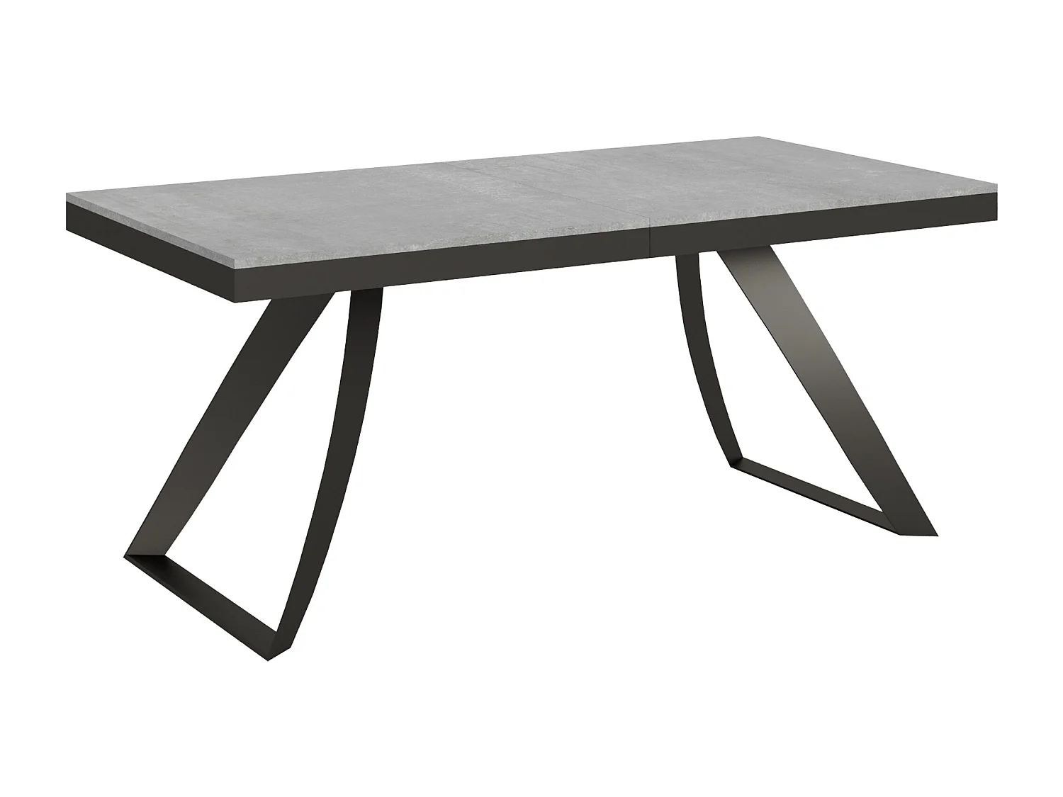 Table extensible 90x180/440 cm Proxy Evolution Gris Béton cadre Anthracite