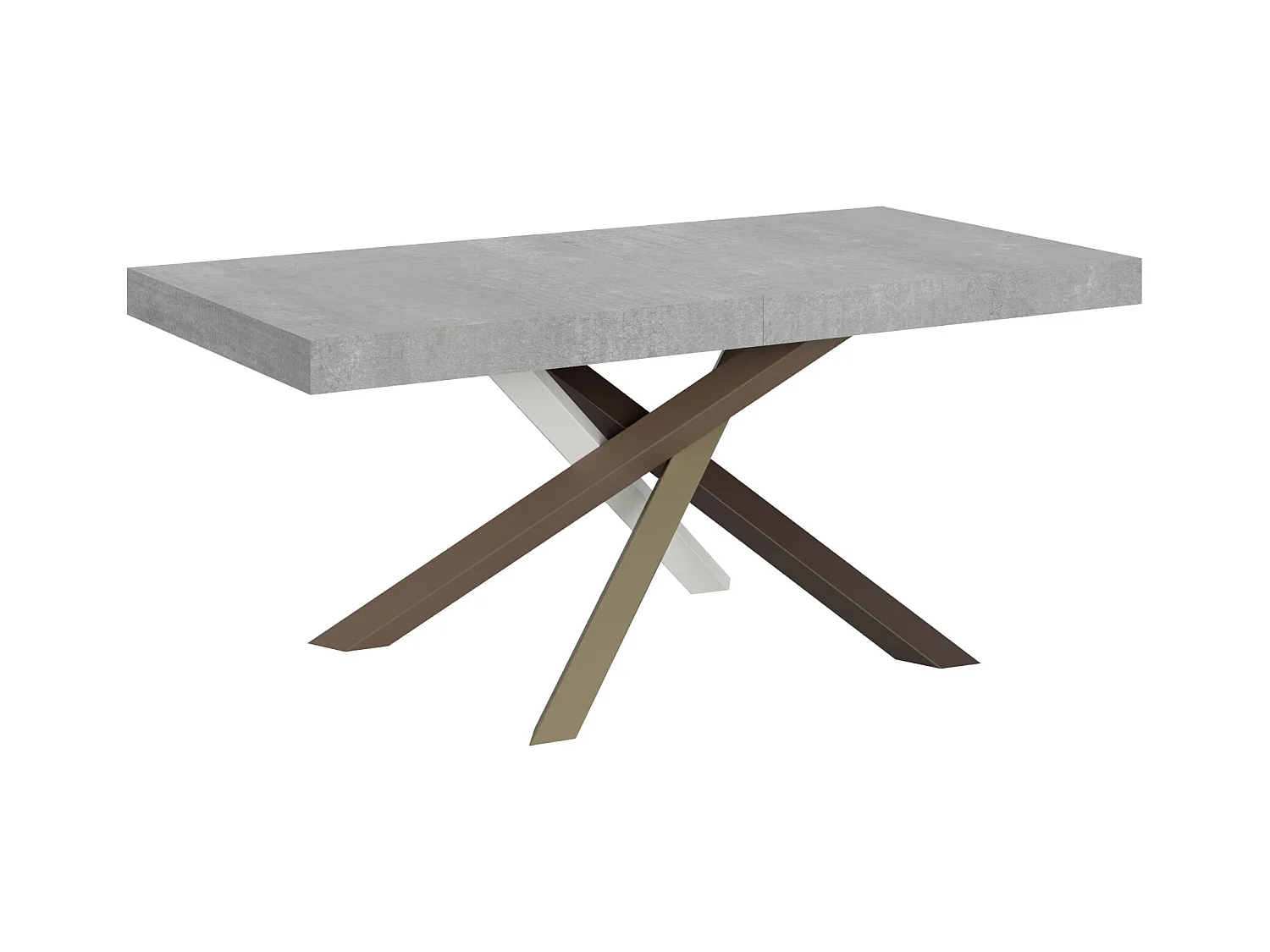 Table extensible 90x180/440 cm Volantis Gris Béton cadre 4/C