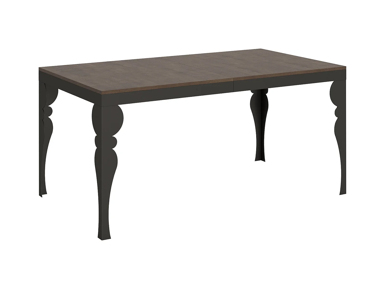 Table extensible 90x160/420 cm Paxon Evolution Noyer cadre Anthracite