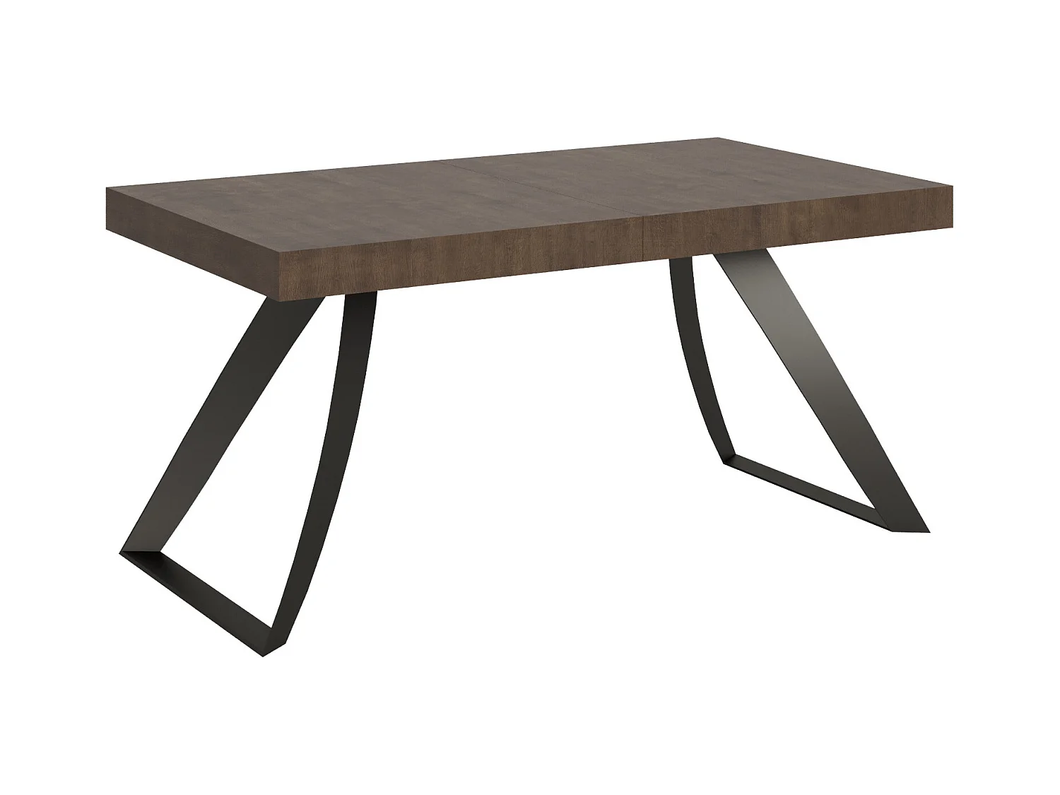 Ausziehtisch 90x160/420 cm Proxy Nussbaum mit Eisenrahmen aus Anthrazit