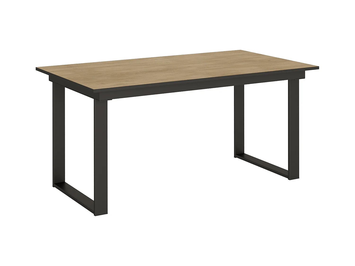 Table extensible 90x160/220 cm Bandos Chêne Nature cadre Anthracite