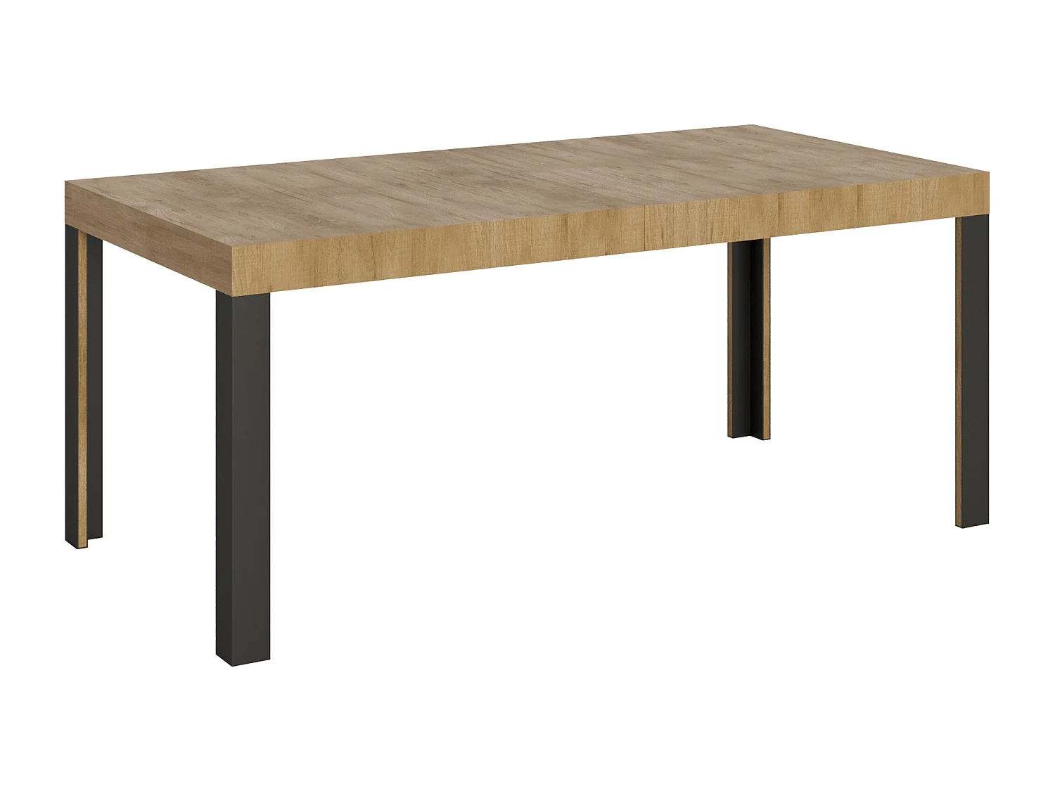 Table extensible 90x180/284 cm Linea Chêne Nature cadre Anthracite
