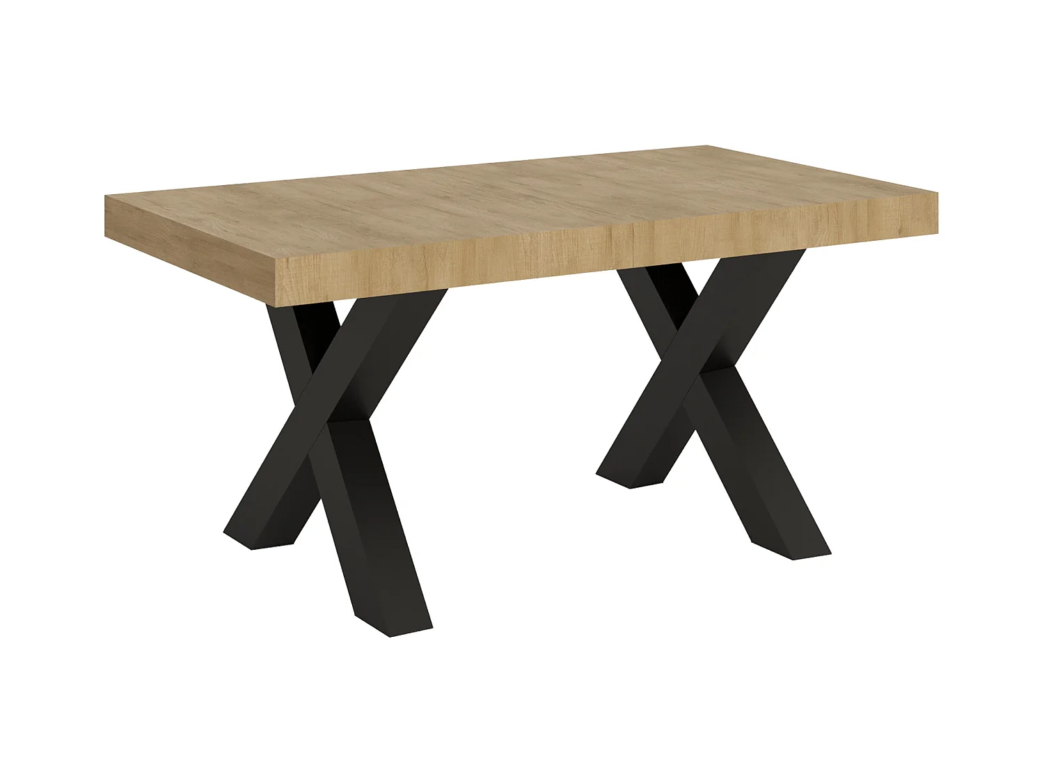 Mesa de jantar extensível 90x160/264 cm Traffic Carvalho Natural quadro Antracite