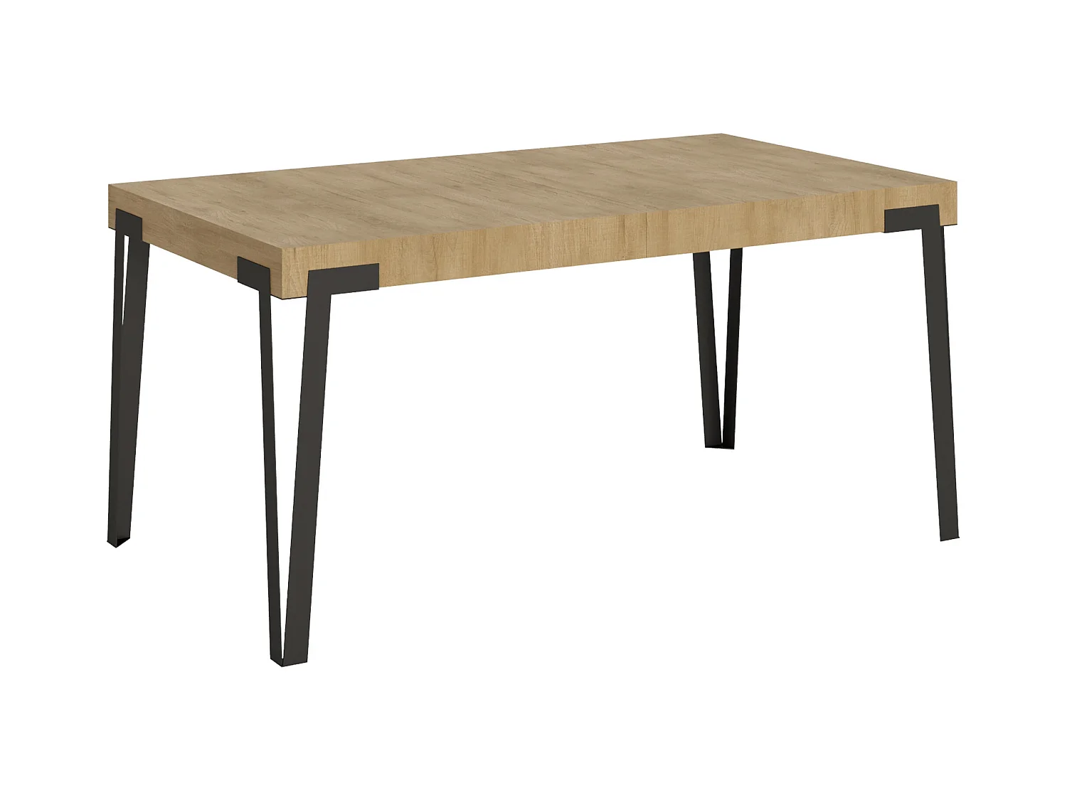 Mesa de jantar extensível 90x160/264 cm Rio Carvalho Natural quadro Antracite