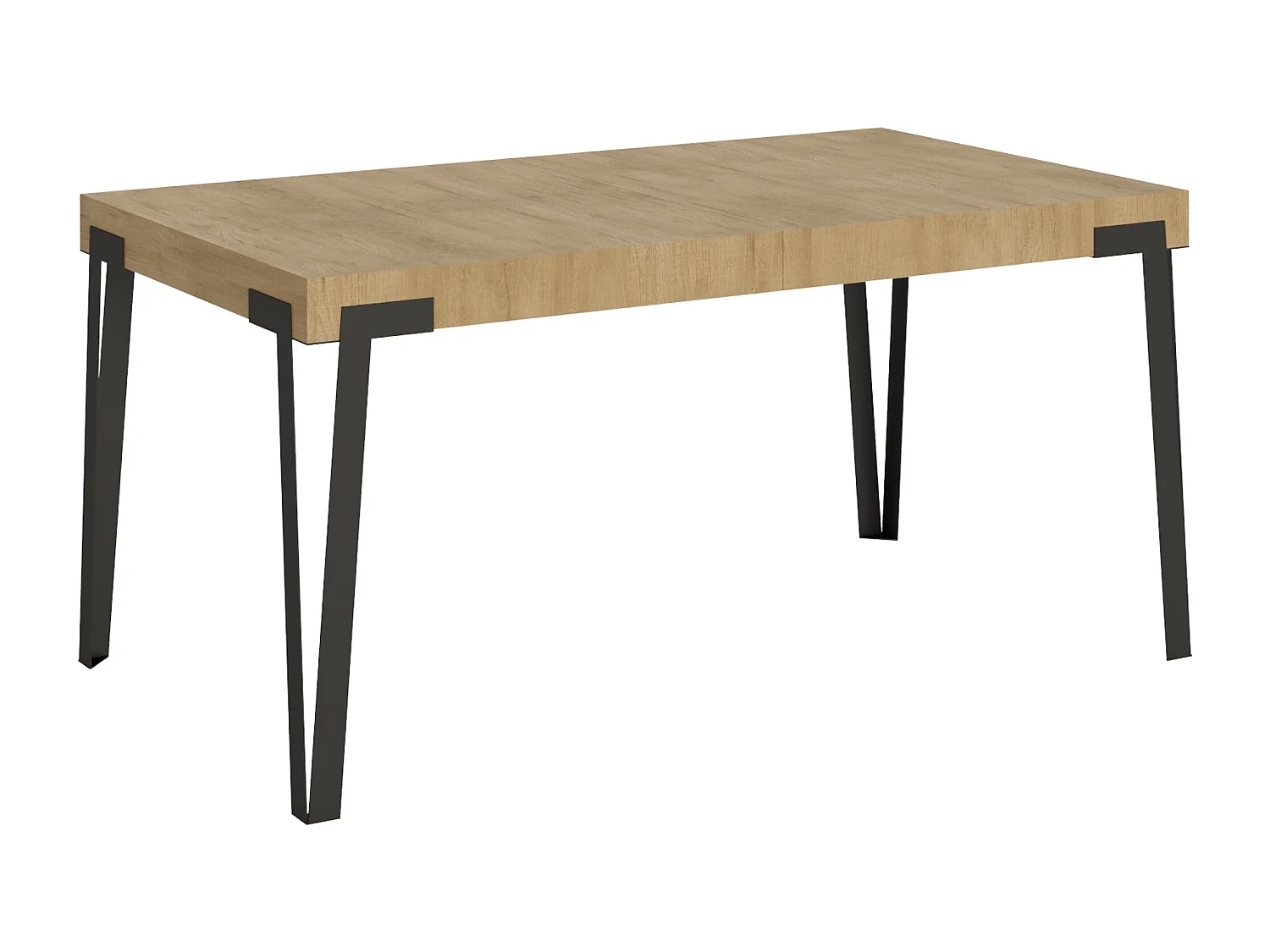 Table extensible 90x160/264 cm Rio Chêne Nature cadre Anthracite