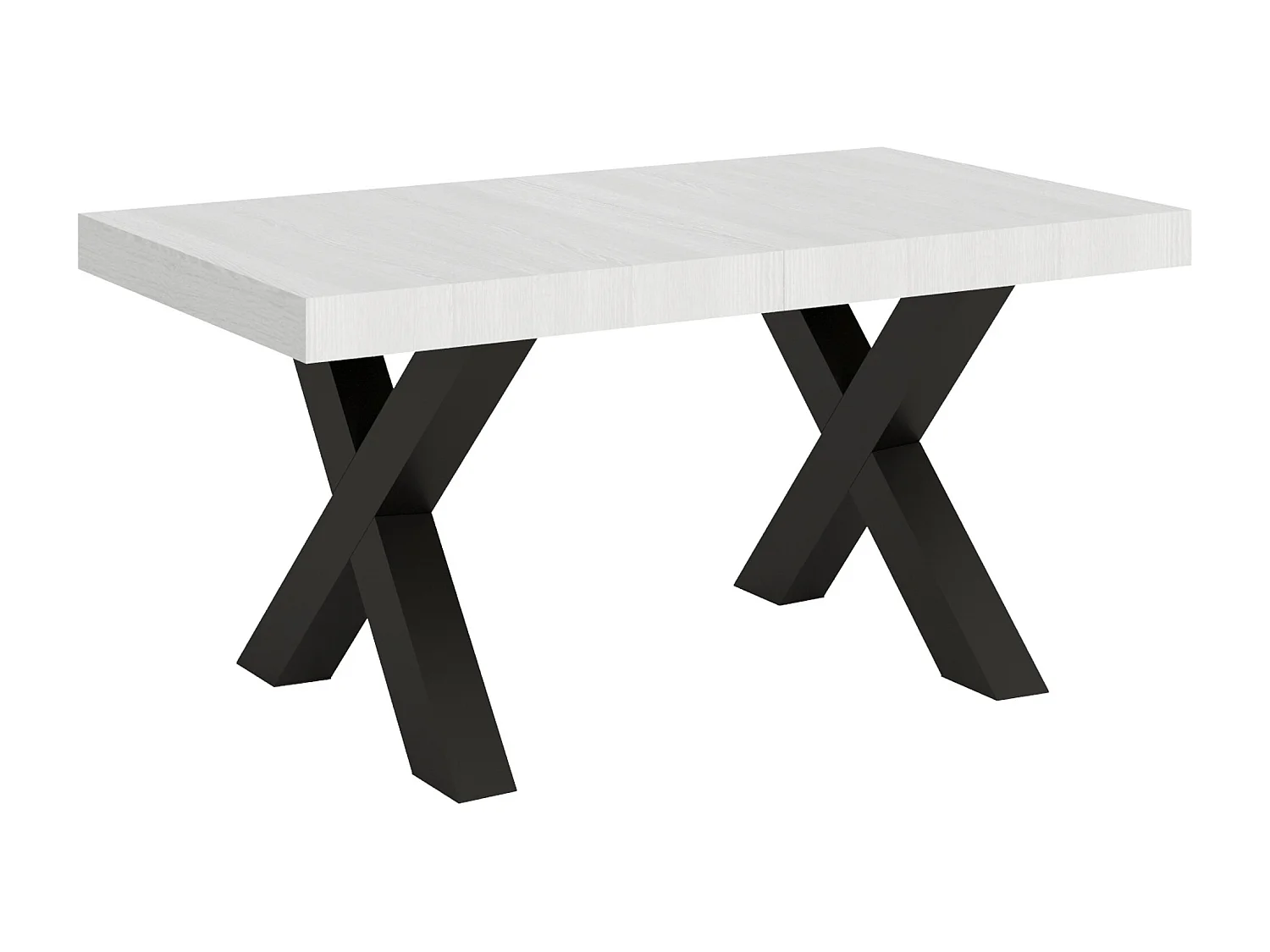 Mesa de jantar extensível 90x160/264 cm Traffic Cinza Branca quadro Antracite