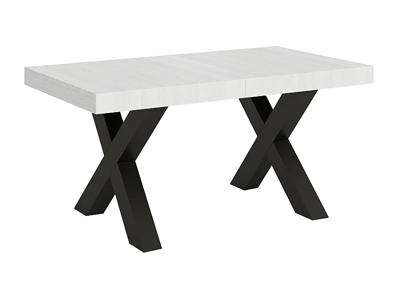 Table extensible 90x160/264 cm Traffic Frêne Blanc cadre Anthracite