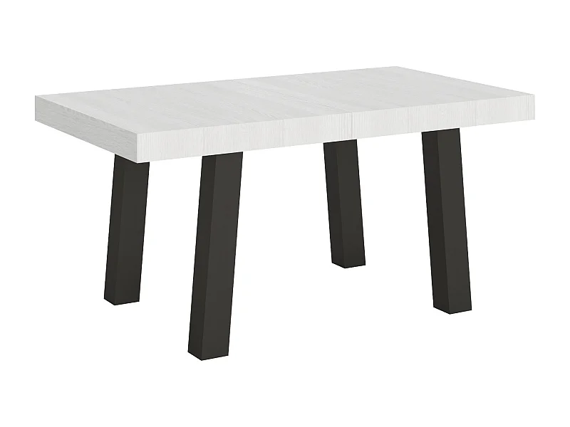 Mesa de jantar extensível 90x160/420 cm Bridge Cinza Branca quadro Antracite