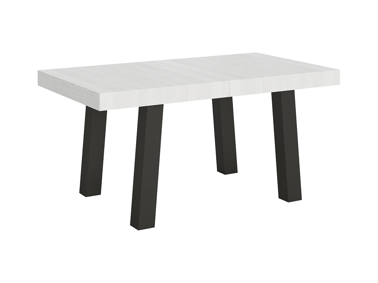 Table extensible 90x160/420 cm Bridge Frêne Blanc cadre Anthracite