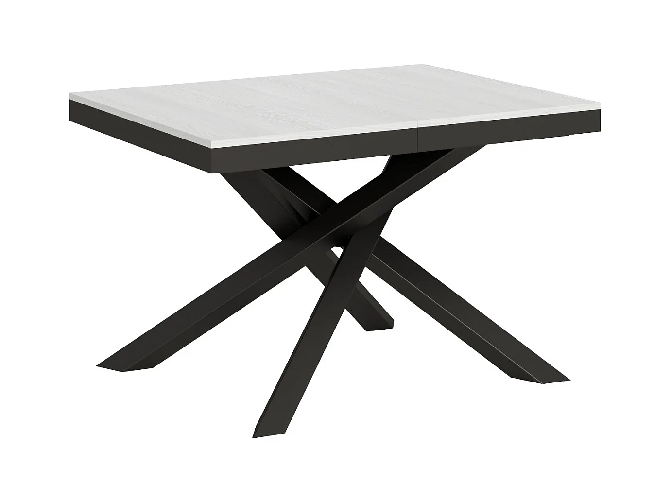 Uitschuifbare tafel 90x120/380 cm Volantis Evolution Wit Essen Antraciet frame